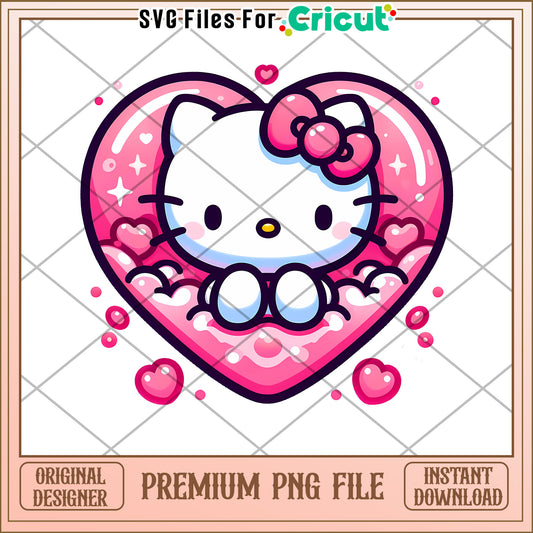 Hello Kitty Heart PNG Design