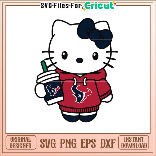 Hello Kitty Houston Texans SVG Design