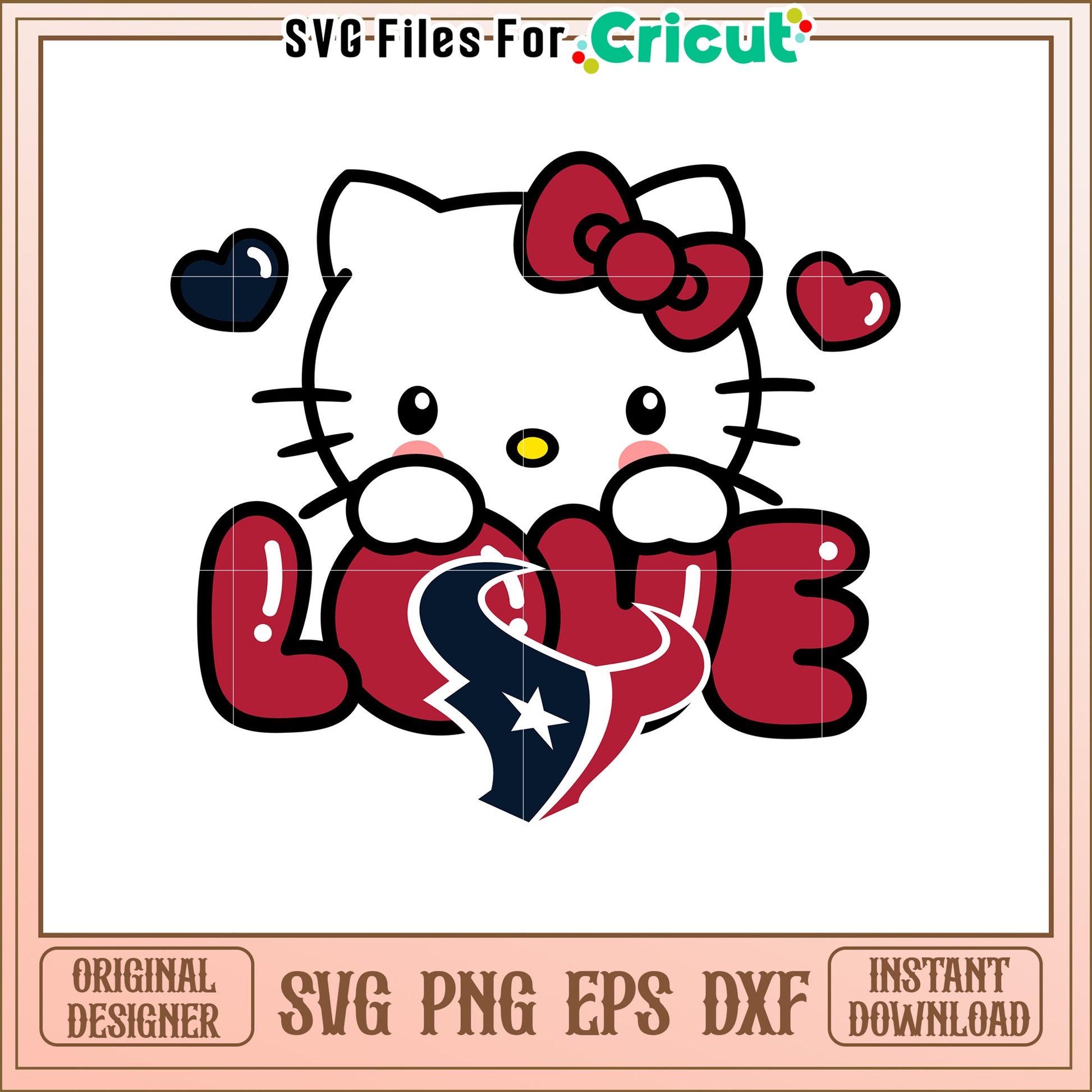 Hello Kitty Houston Texans SVG Love