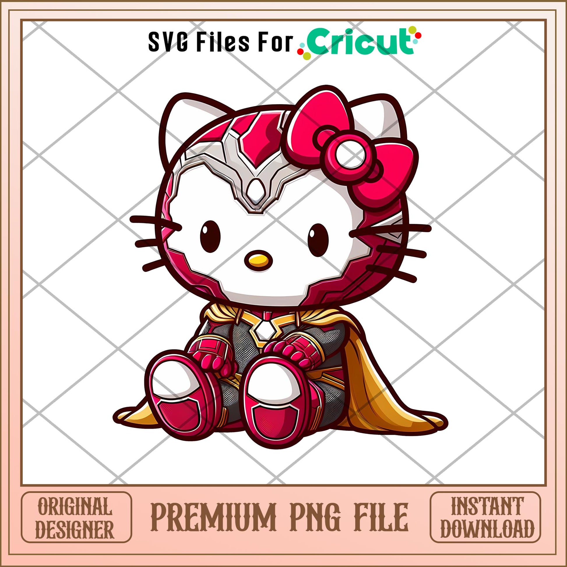 Hello Kitty Iron Man design png, The marvel png, digital dowload