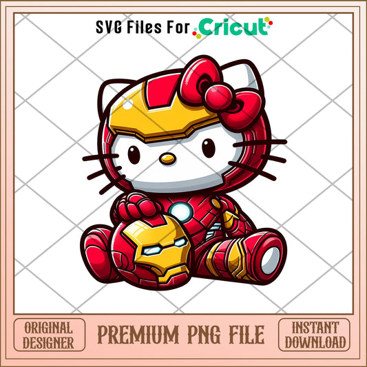 Hello Kitty Iron Man png, The marvel png, digital dowload