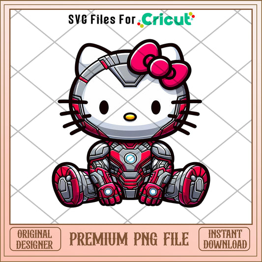 Hello Kitty Iron Man png, The marvel png, digital dowload (2)