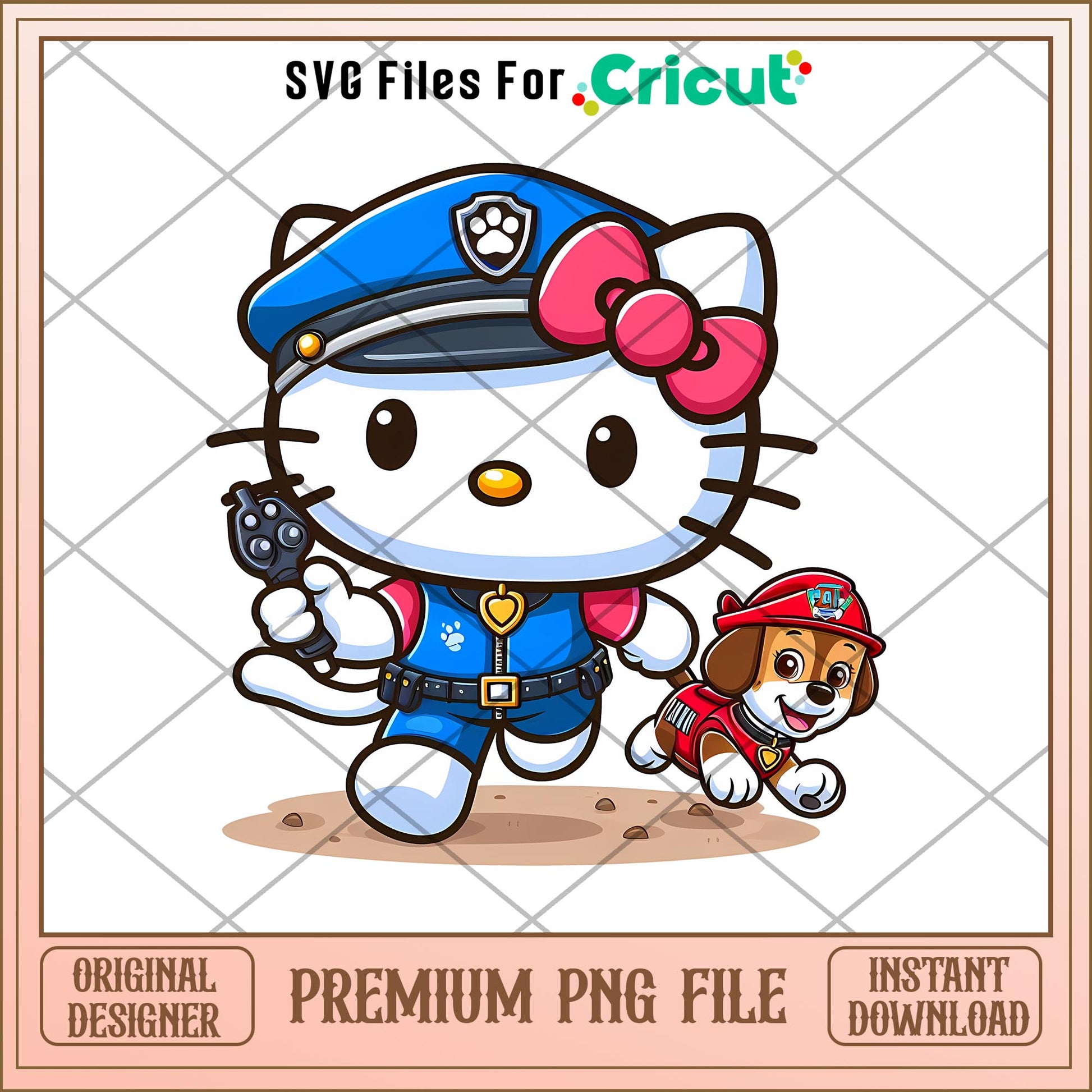 Hello Kitty Is A Police Officer png, paw patrol the movie characters png, digital download