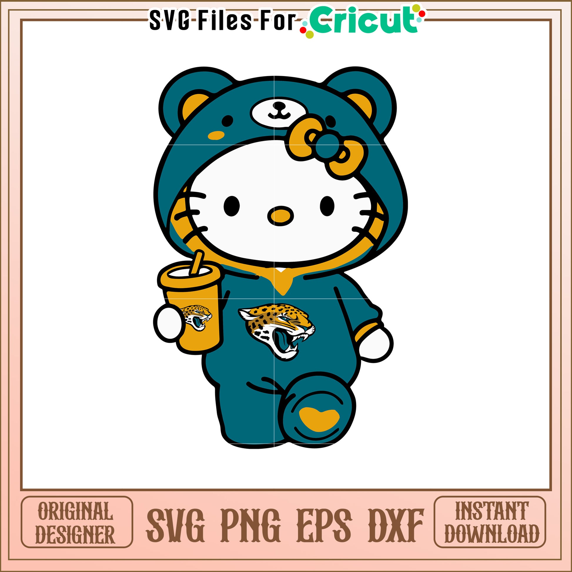 Hello Kitty Jacksonville Jaguars SVG