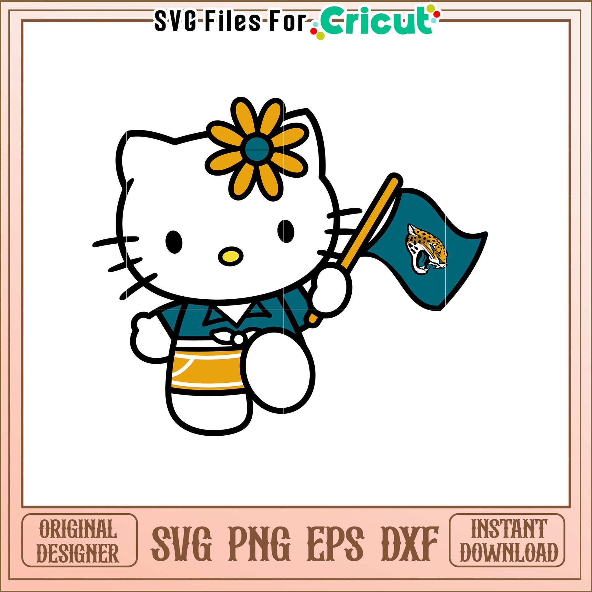 Hello Kitty Jacksonville Jaguars SVG Design File