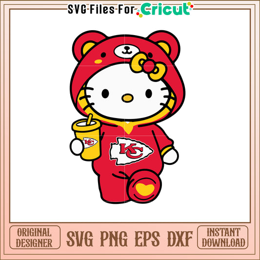 Hello Kitty KC Chiefs SVG Design
