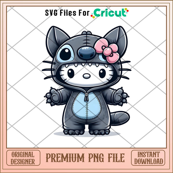 Hello Kitty Lilo And Stitch grey png, Disney characters png, Digital D ...