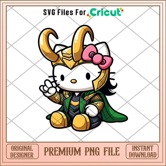 Hello Kitty Loki png, The marvel png, digital dowload