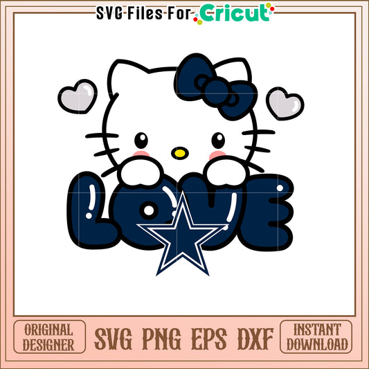 Hello Kitty Love SVG Design with Star Accent