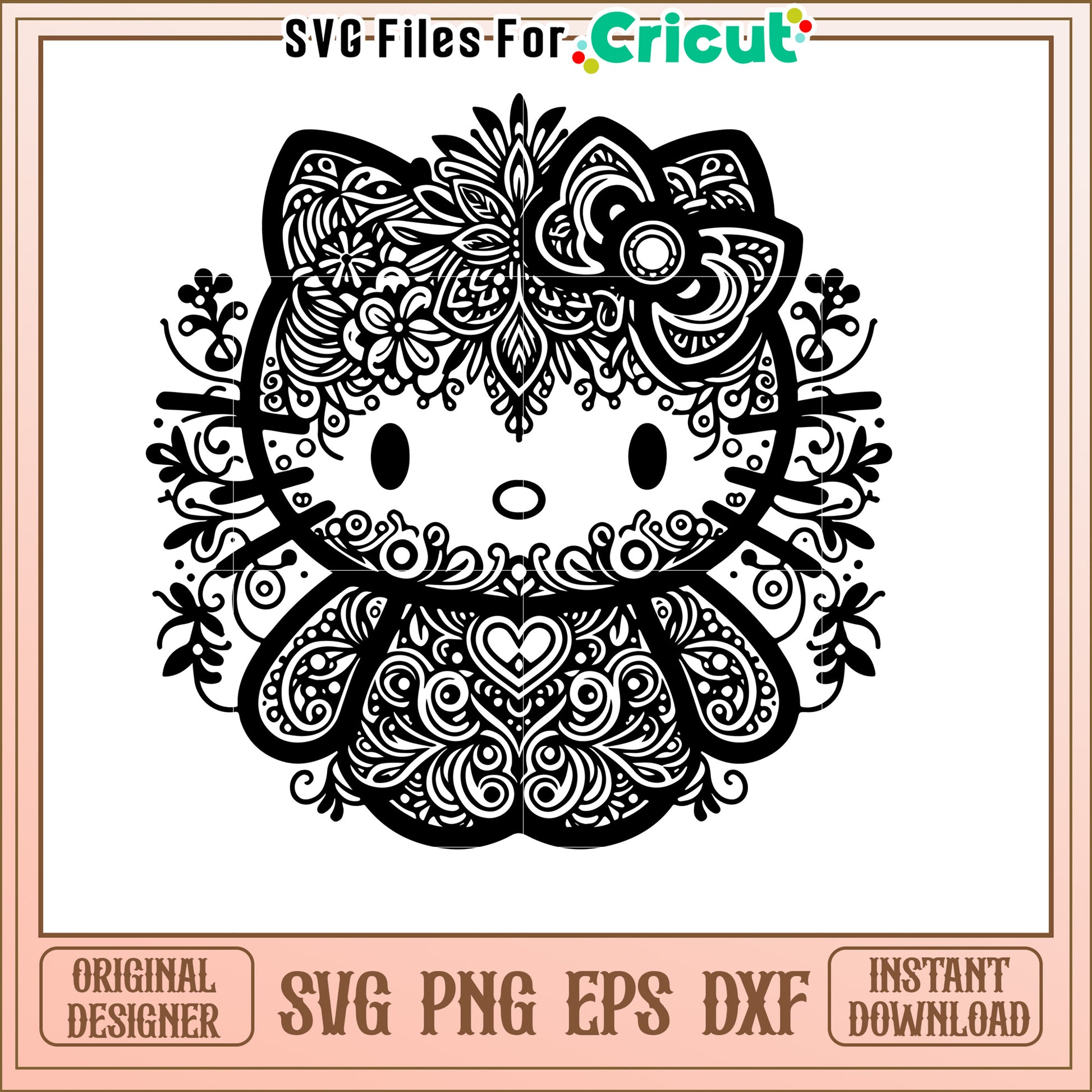 Hello Kitty Mandala SVG