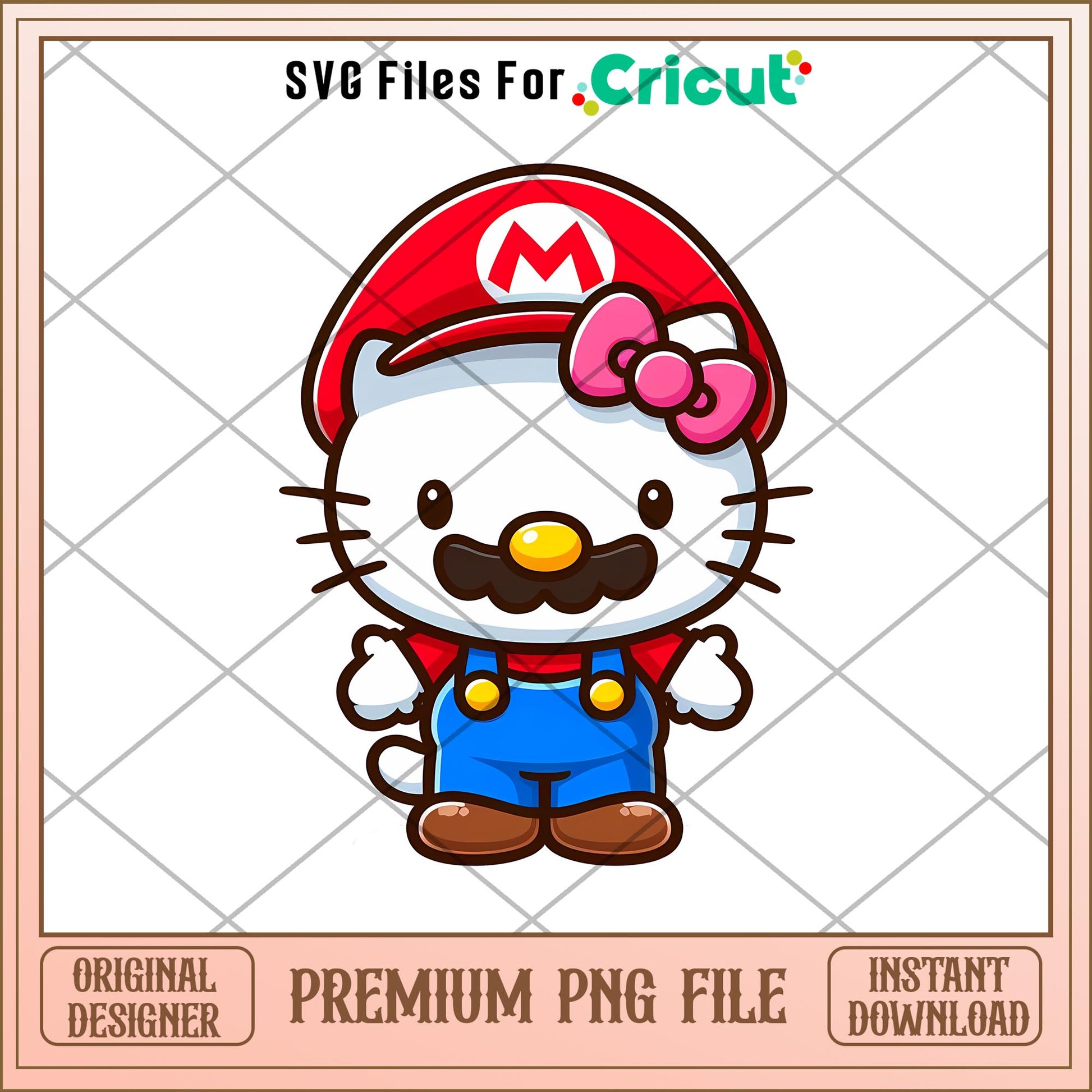 Hello Kitty Mario Luigi png, Mario Bros png,   digital download