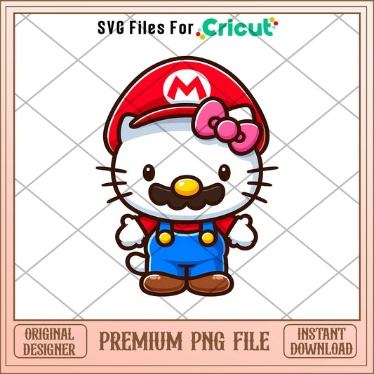 Hello Kitty Mario Luigi png, Mario Bros png,   digital download