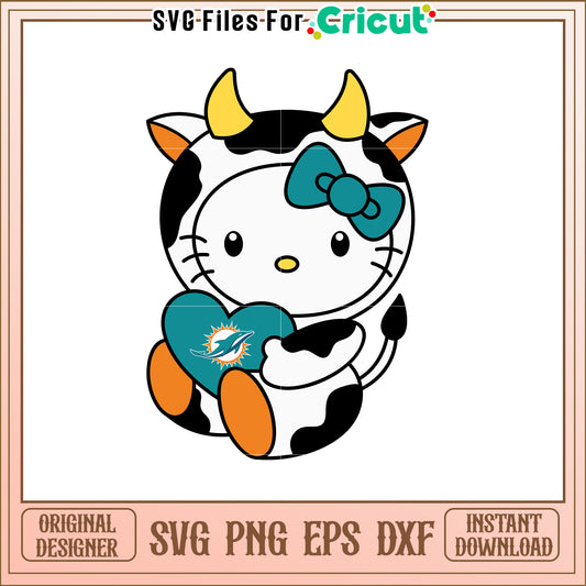 Hello Kitty Miami Dolphins SVG Design