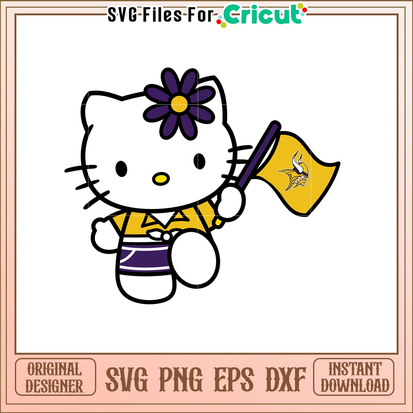 Hello Kitty Minnesota Vikings SVG Design for Fans