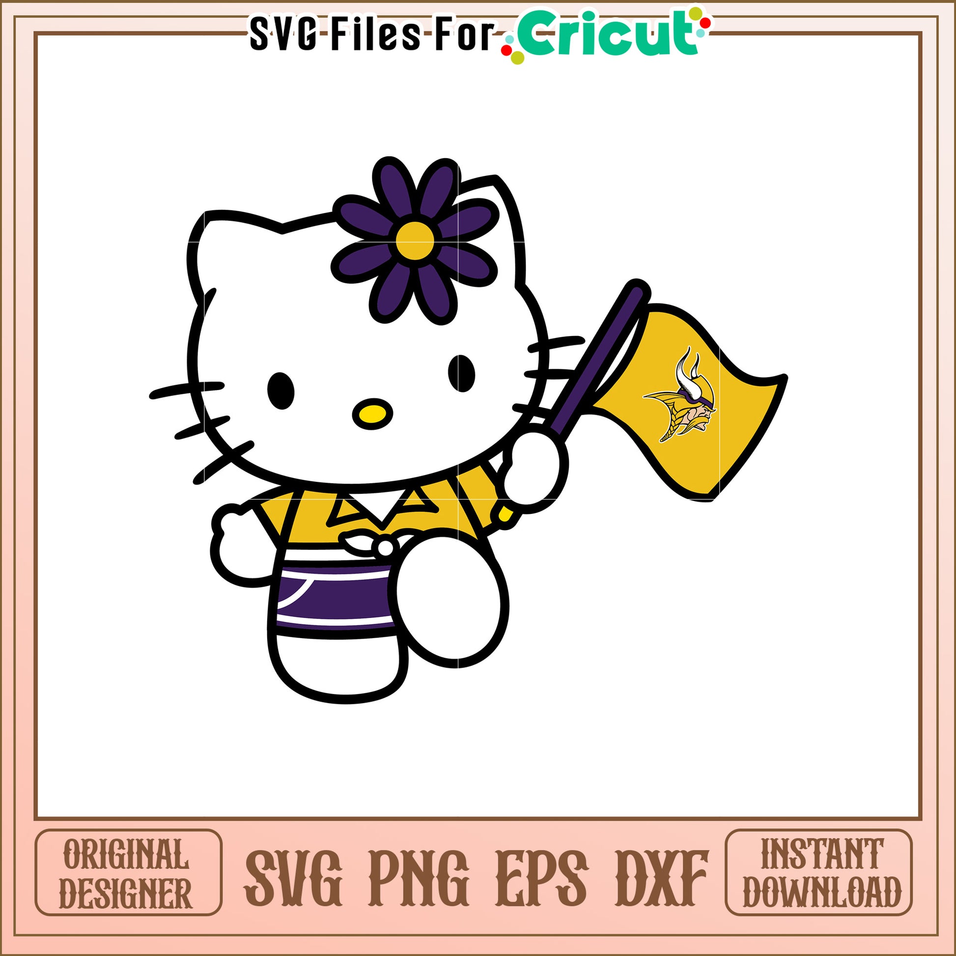 Hello Kitty Minnesota Vikings SVG Design for Fans