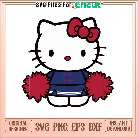 Hello Kitty NY Giants Cheerleader SVG