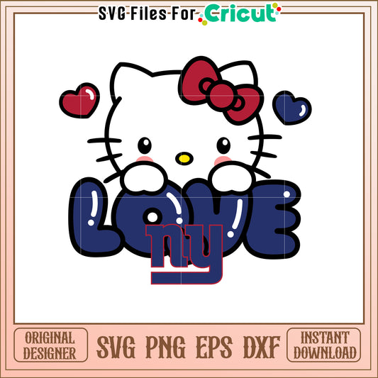 Hello Kitty NY Giants Love SVG