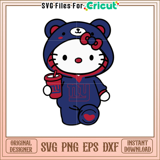 Hello Kitty NY Giants SVG Design