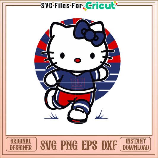 Hello Kitty New York Giants SVG Design for Fans