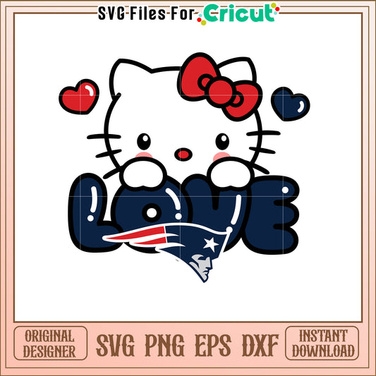 Hello Kitty Patriots Love SVG