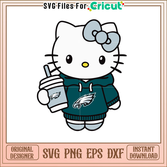 Hello Kitty Philadelphia Eagles SVG Design Cute Art