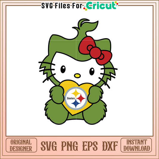 Hello Kitty Pittsburgh Steelers SVG Design Art