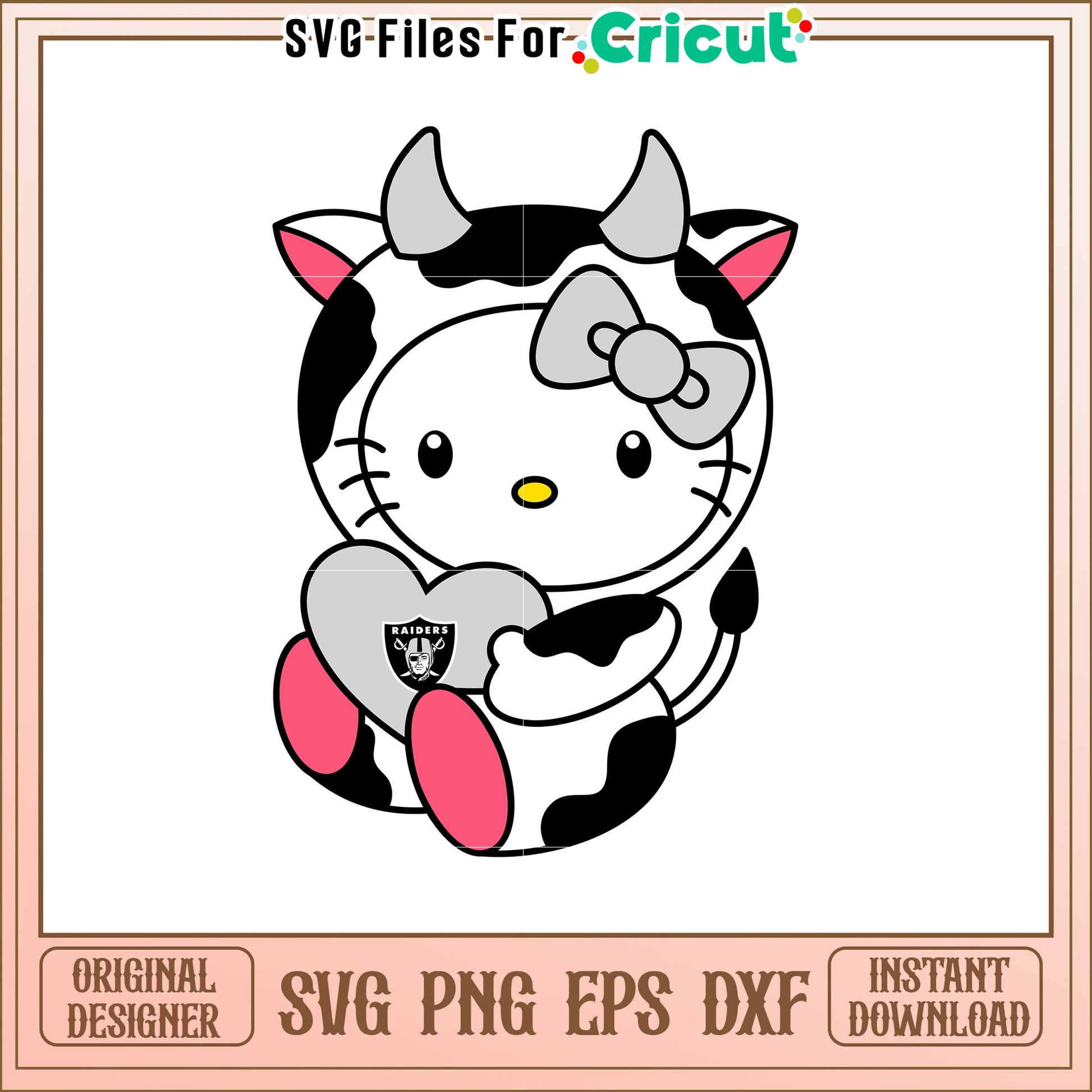 Hello Kitty Raider Cow SVG Design