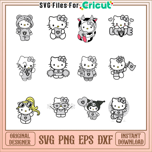 Hello Kitty Raiders SVG Bundle Instant Download