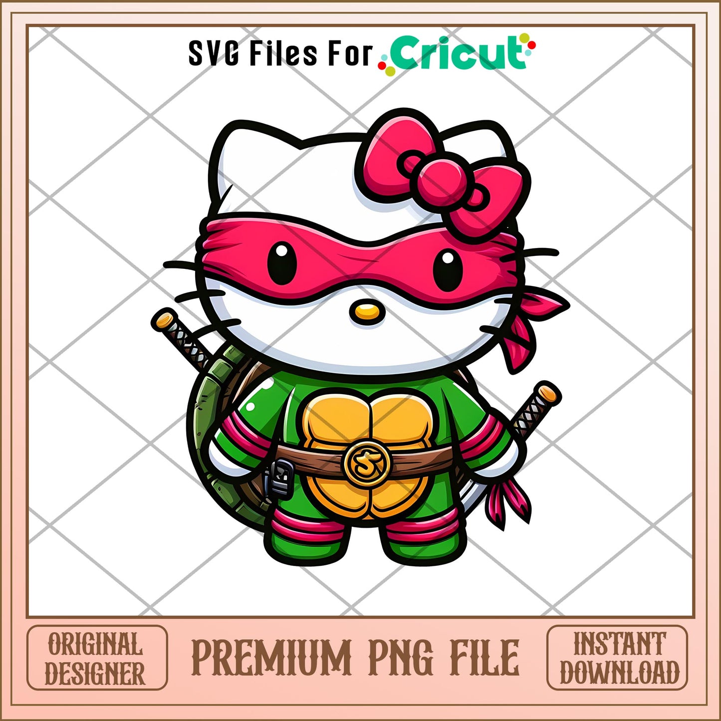 Hello Kitty Raphael png, The marvel png, digital dowload