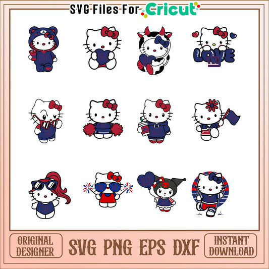 Hello Kitty SVG Bundle NY Giants Designs