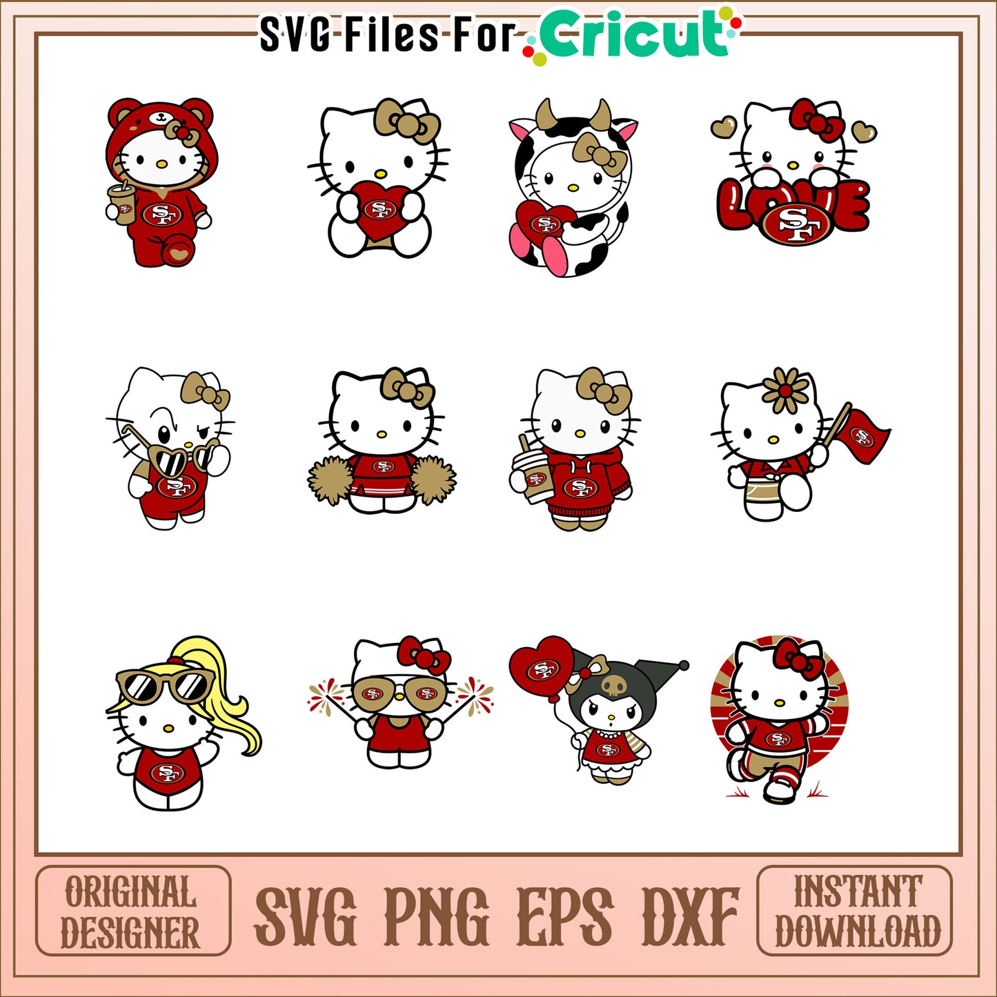 Hello Kitty SVG Bundle San Francisco 49ers