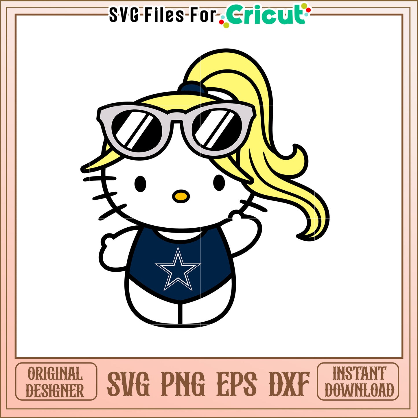 Hello Kitty SVG Design Cowgirl Style for Fans