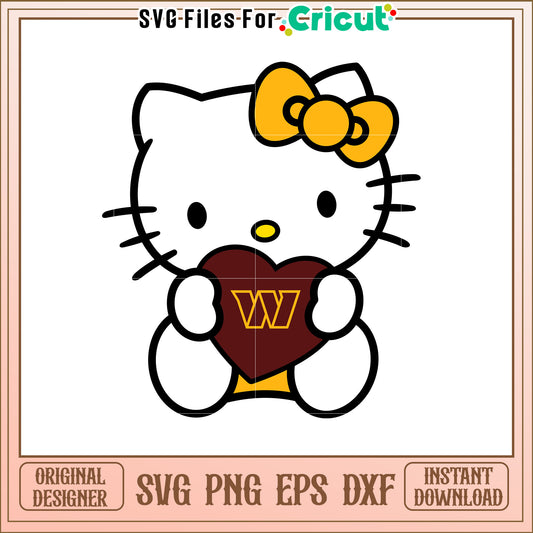 Hello Kitty SVG Design Wisconsin Heart
