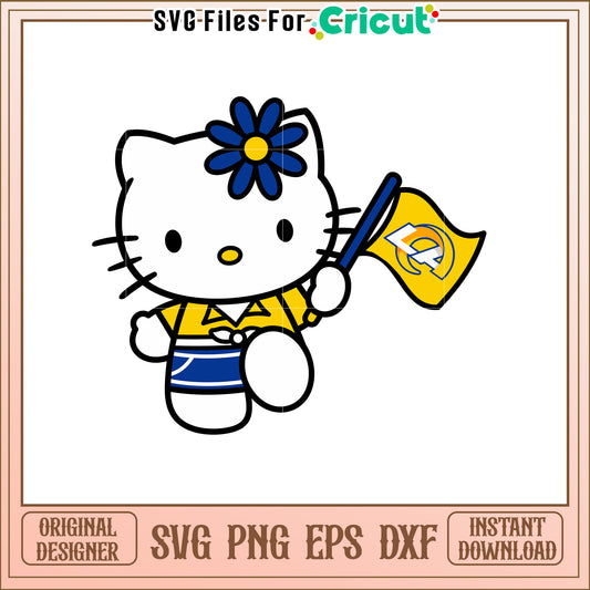 Hello Kitty SVG Design Yellow Blue