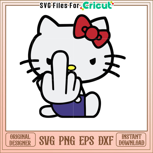 Hello Kitty SVG Middle Finger