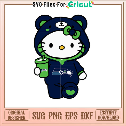 Hello Kitty Seahawks SVG Design