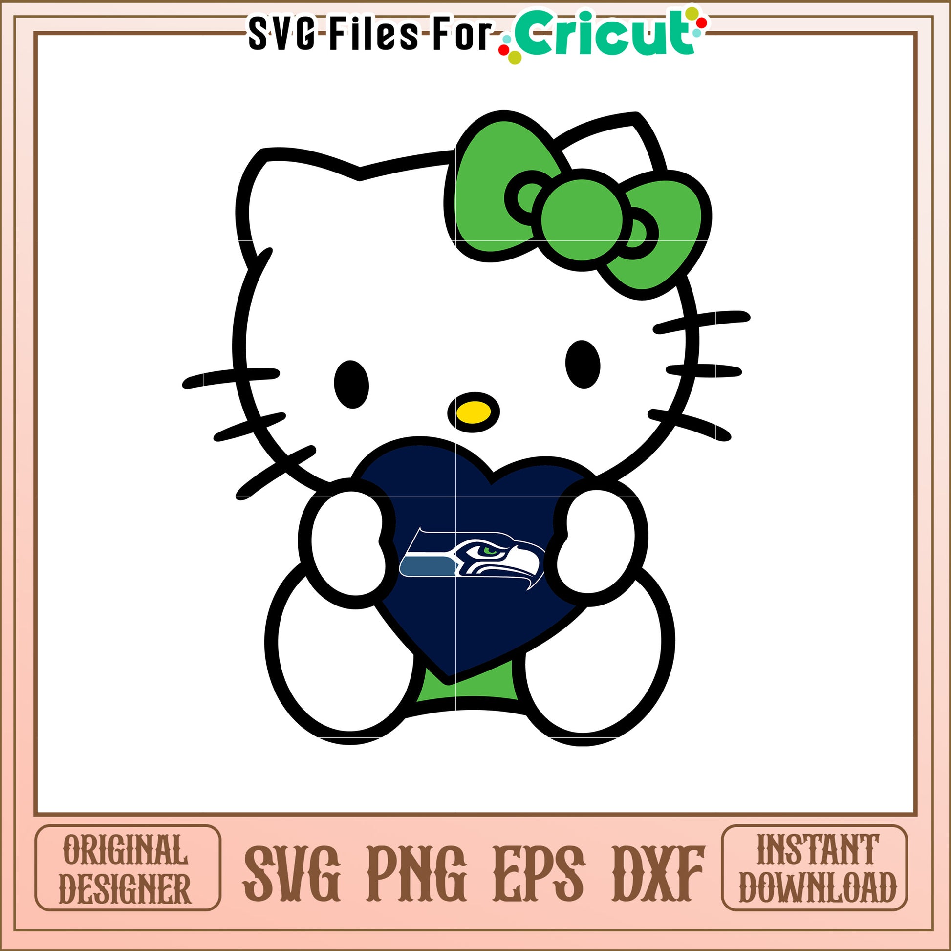 Hello Kitty Seattle Seahawks SVG Design for Fans