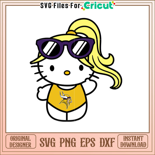 Hello Kitty Sports Fan SVG Design for Summer Fun