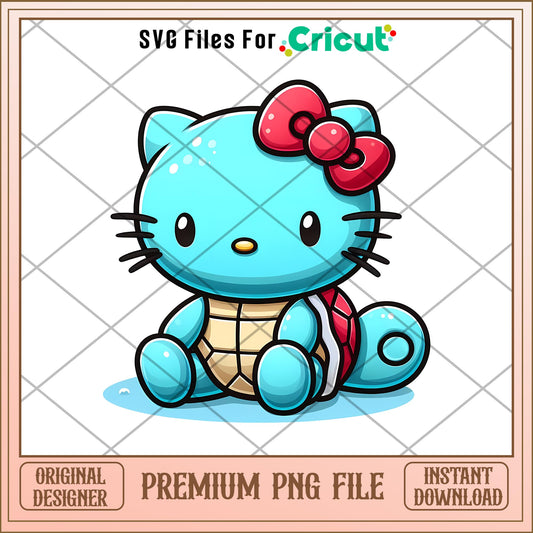 Hello Kitty Squirtle png, pokemon png, digital download