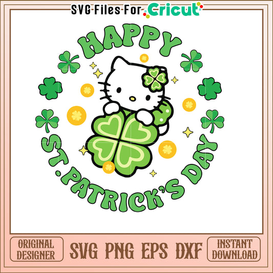 Hello Kitty St Patricks Day SVG