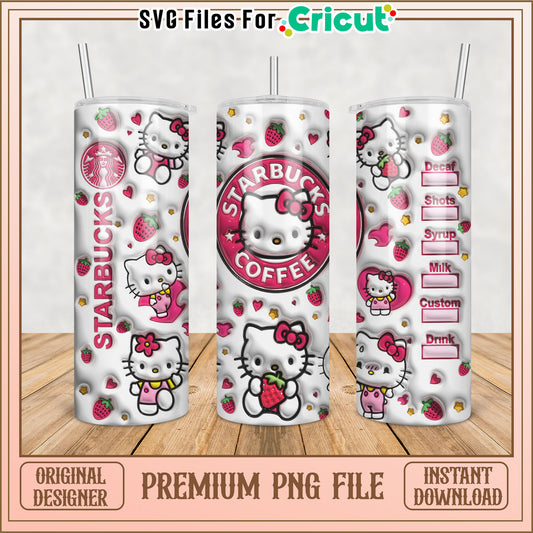 Hello Kitty Starbucks Tumbler PNG File for Cricut Crafts Download