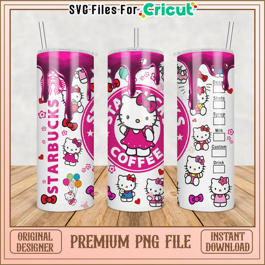Hello Kitty Starbucks Tumbler PNG for Cricut Design Projects