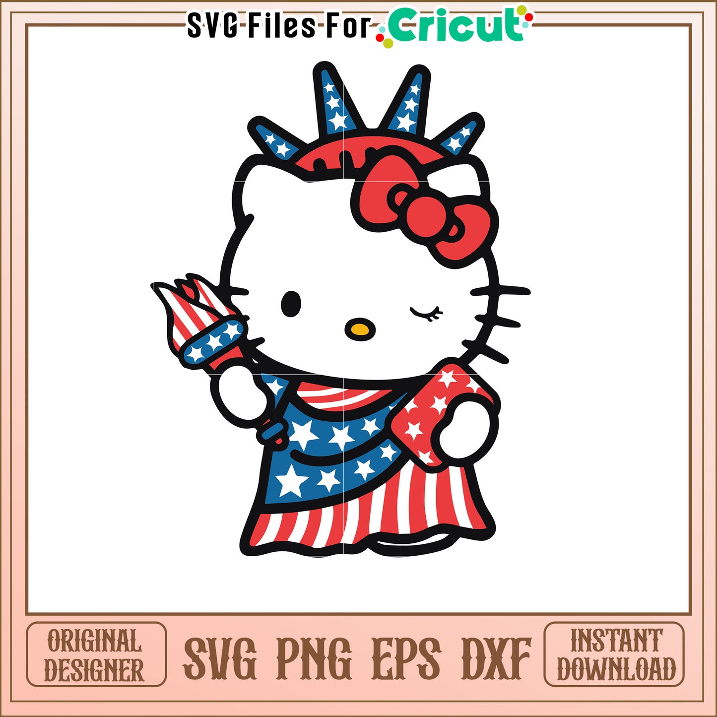 Hello Kitty Statue of Liberty SVG