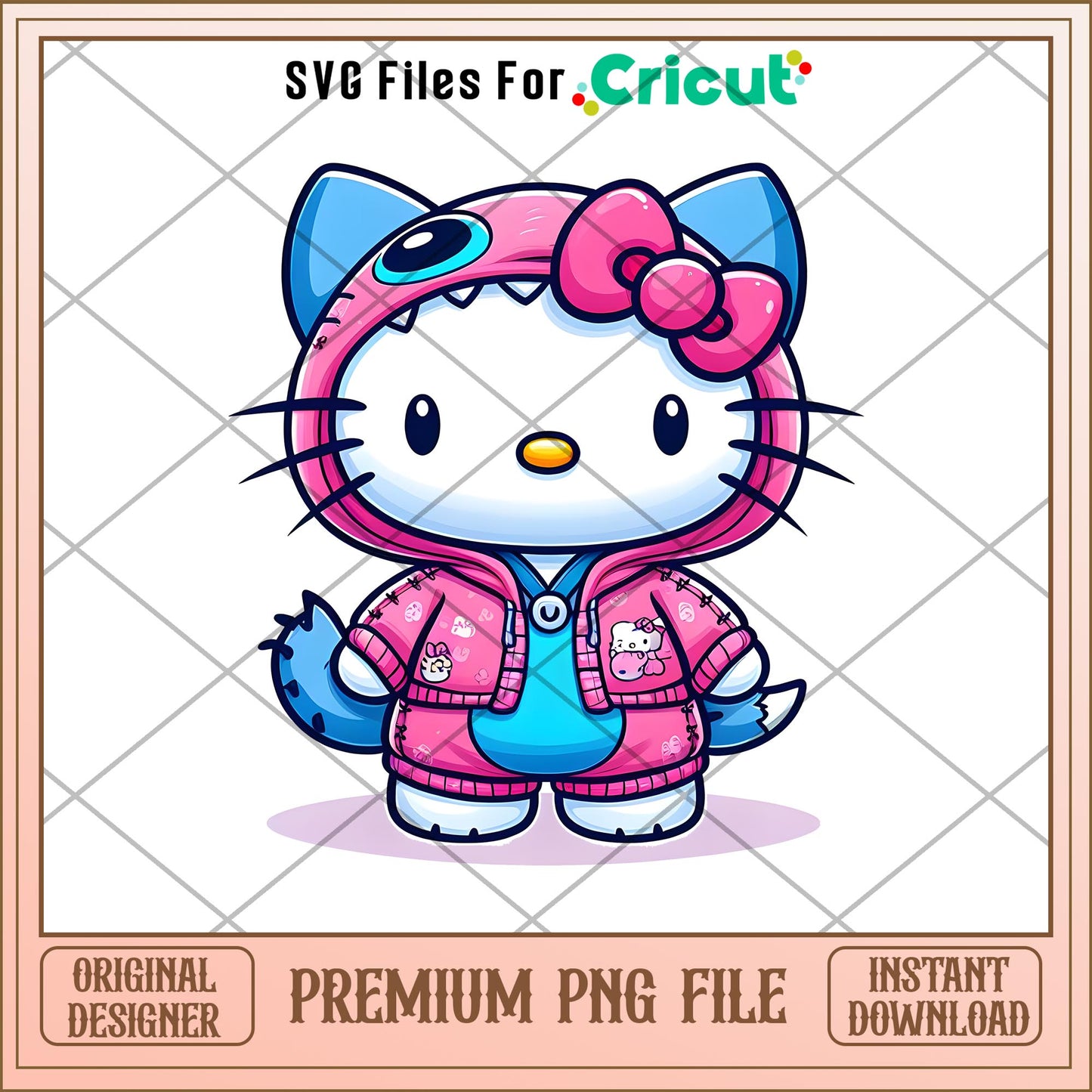 Hello Kitty Stitch pink   png, Disney characters png, Digital Download