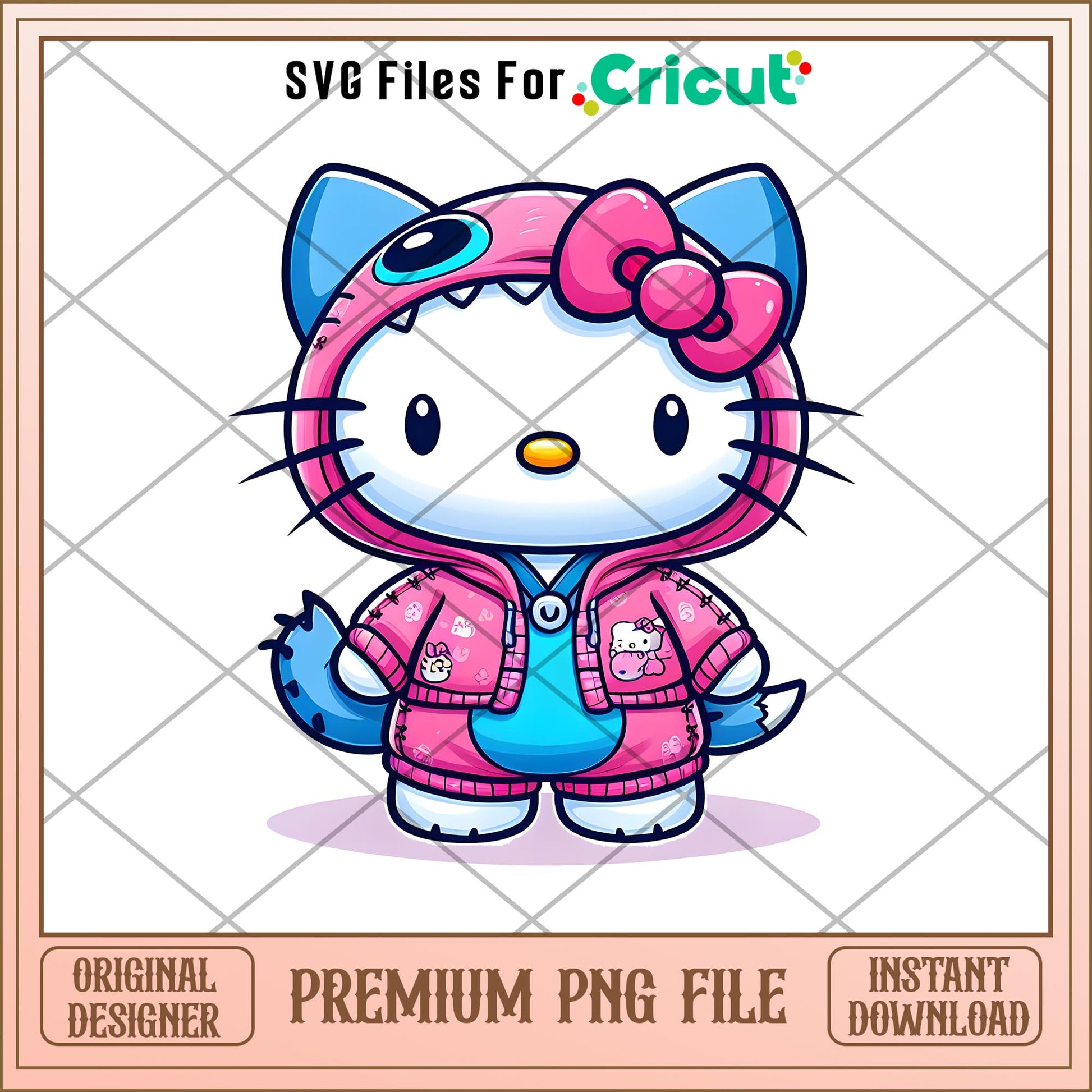 Hello Kitty Stitch pink   png, Disney characters png, Digital Download