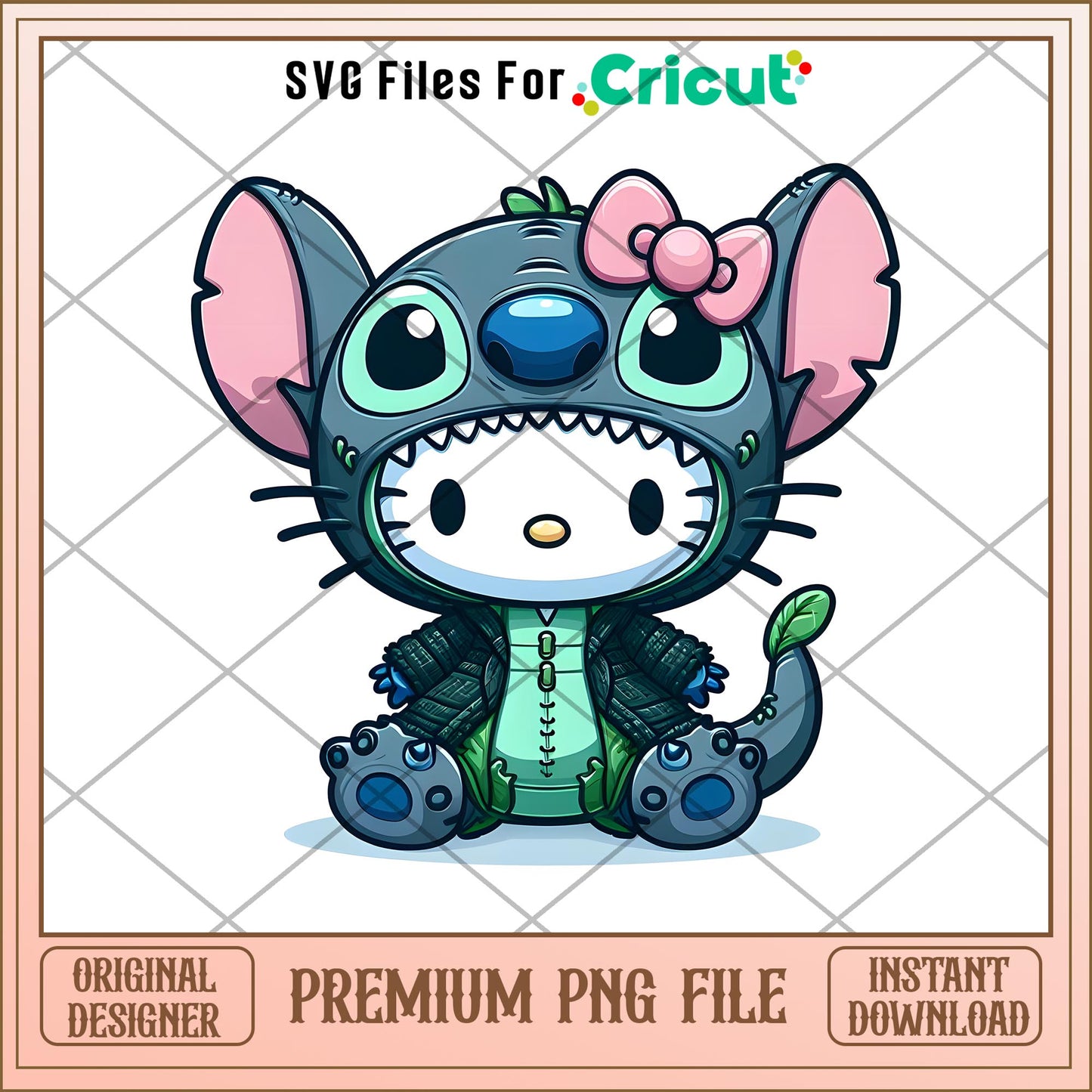 Hello Kitty Stitch snivy png, Disney characters png, Digital Download