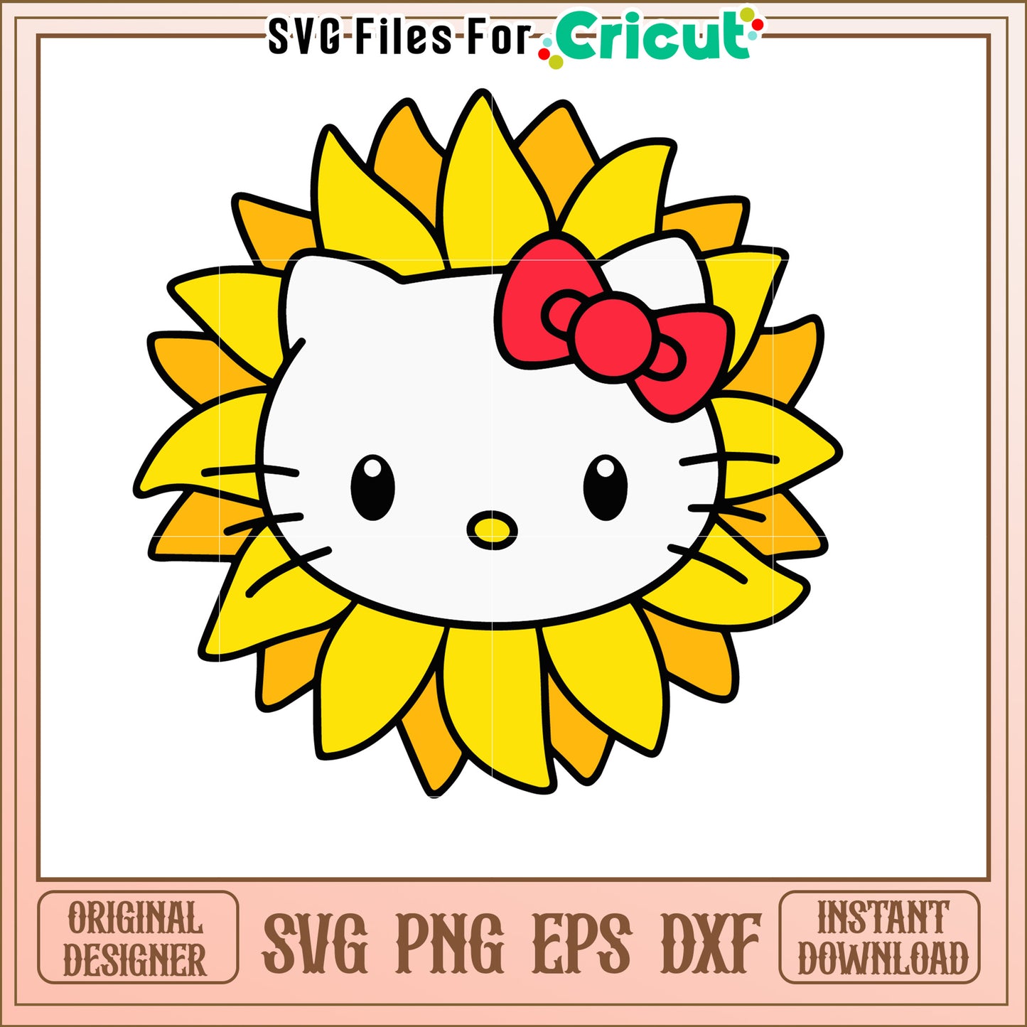 Hello Kitty Sunflower SVG
