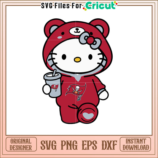 Hello Kitty Tampa Bay Buccaneers SVG Design Cute Art