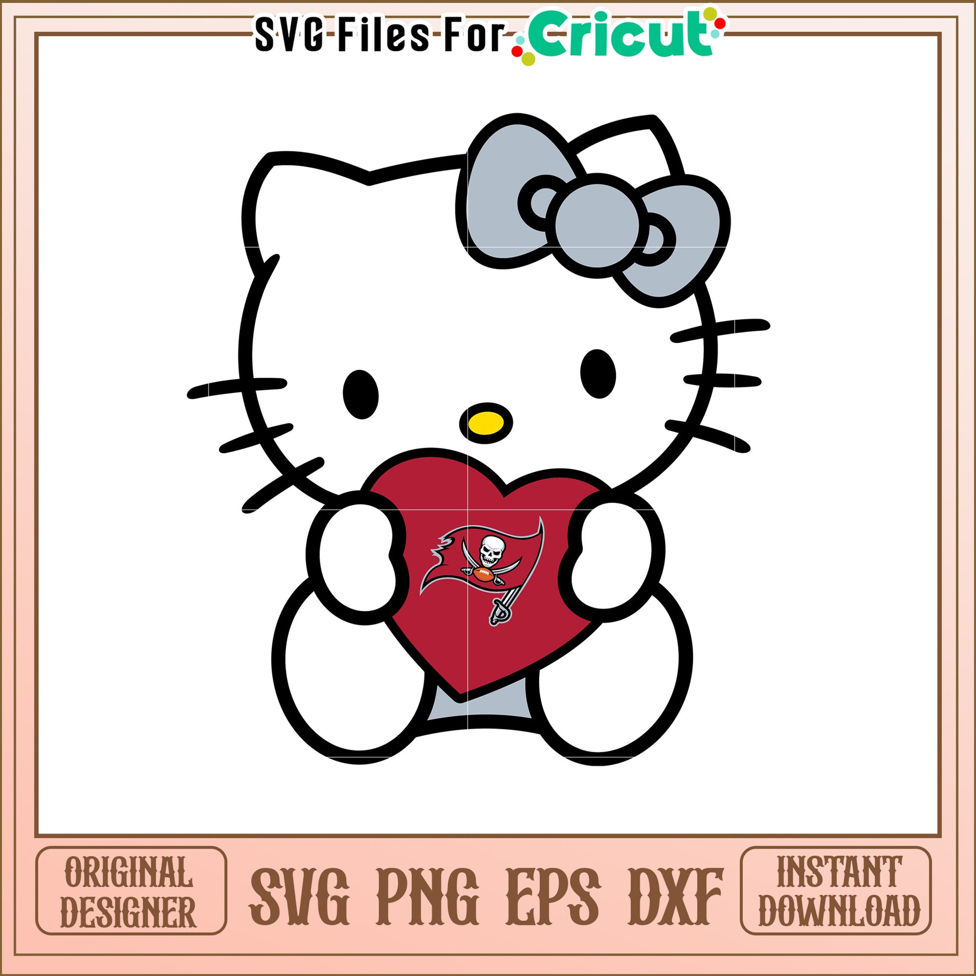 Hello Kitty Tampa Bay Buccaneers SVG Design Love