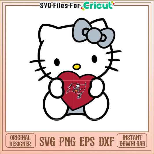 Hello Kitty Tampa Bay Buccaneers SVG Design Love